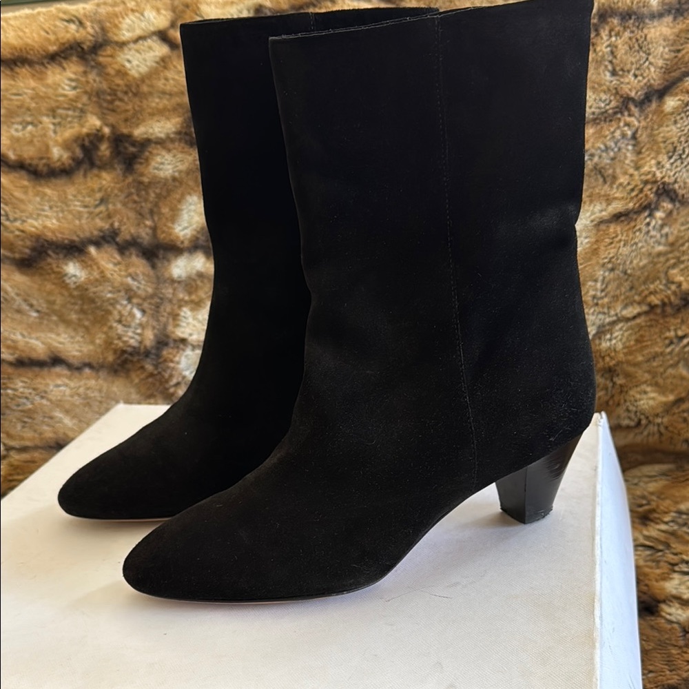 Isabel Marant Dyna Velvet Black Heeled Boots